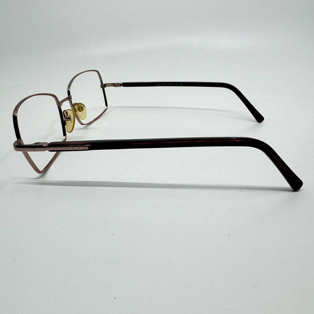 PRADA VPR 58F 8AH-1O1‎ 135 Eyeglasses Frames rose Gold Metal Rectangular H9327 - Picture 2 of 7